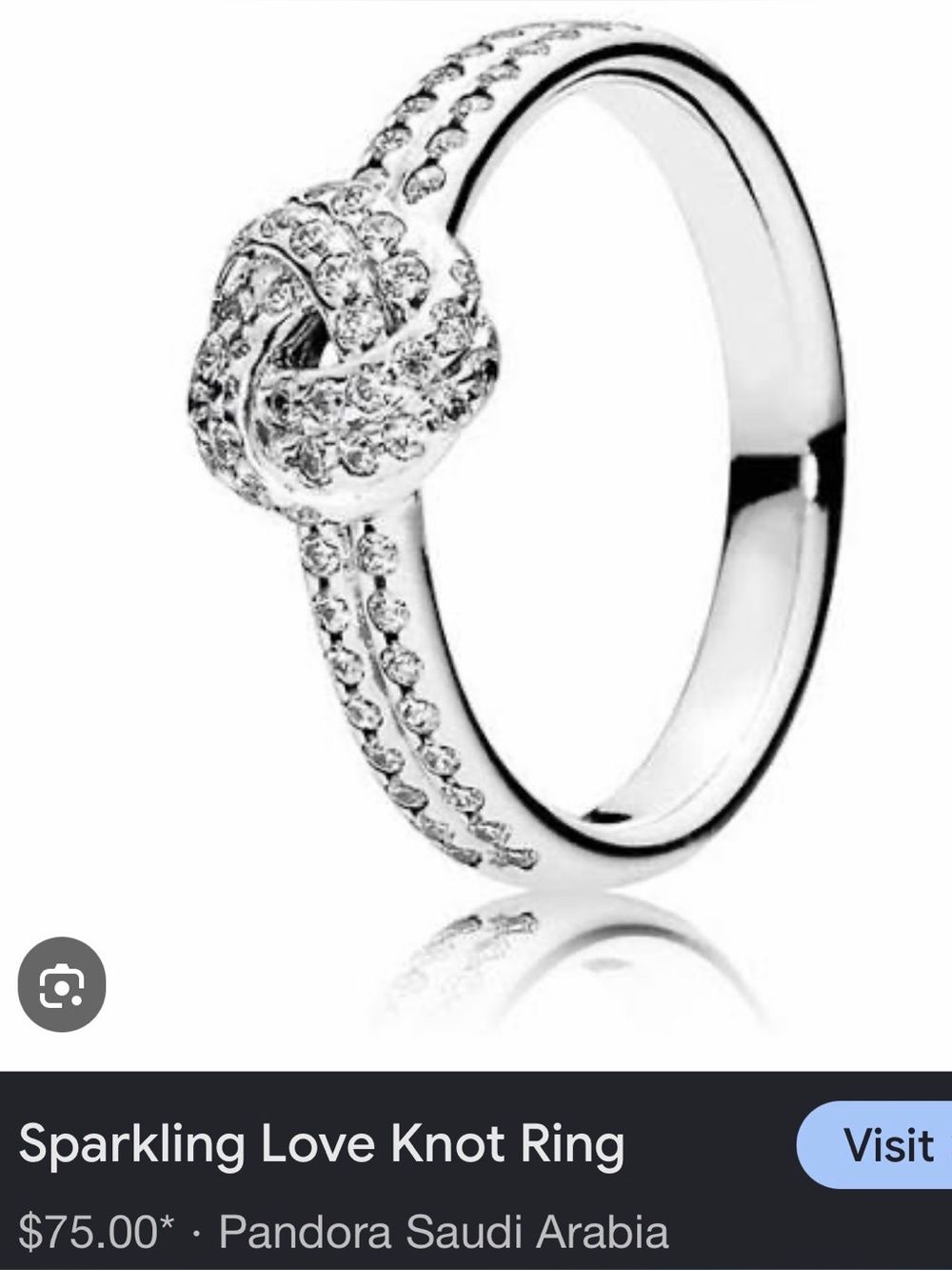 Pandora Love Knot Ring | US 6
